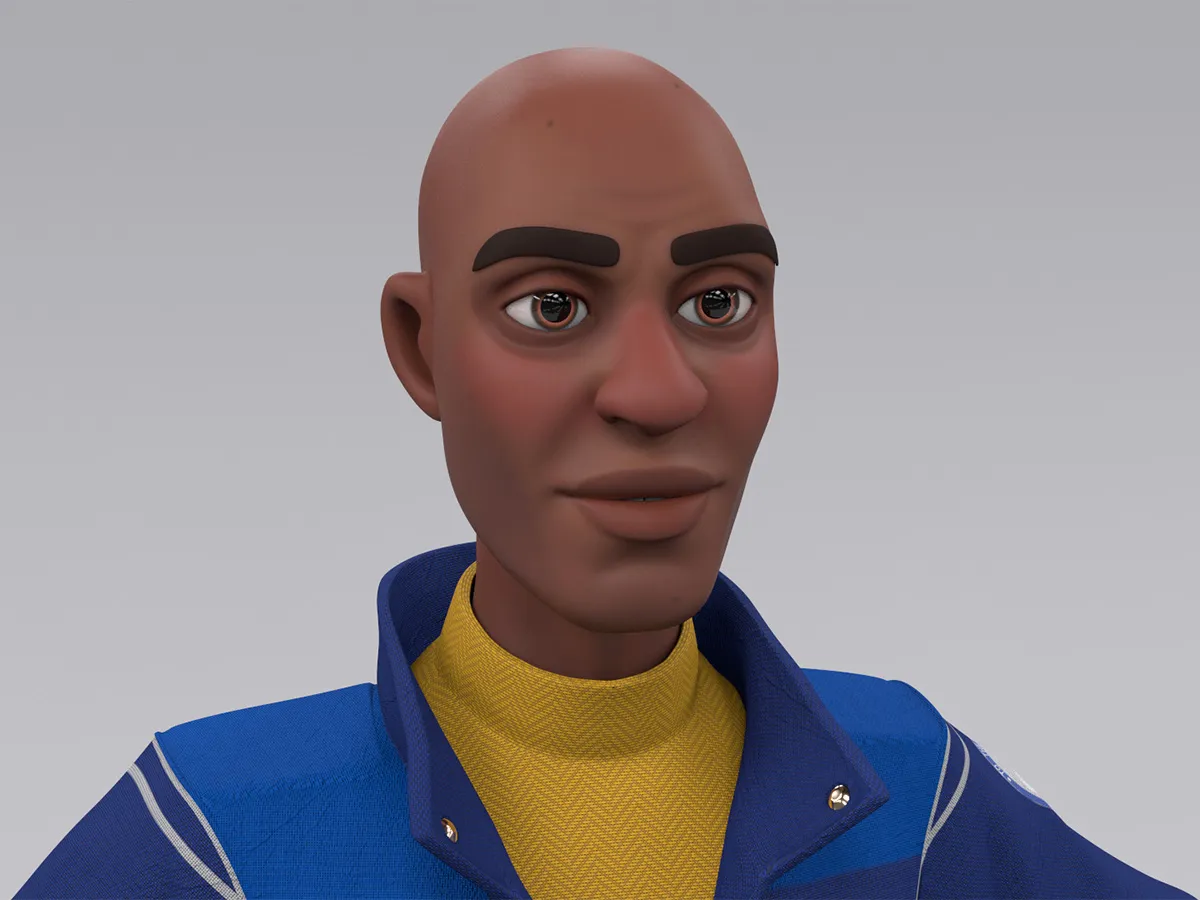 3D model of a cartoon style man