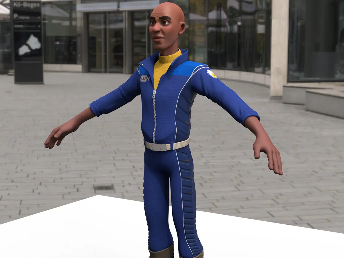 3D model of a cartoon style man