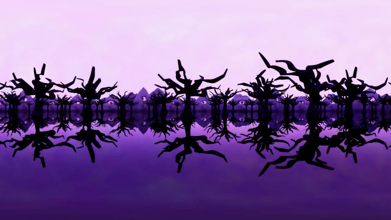 abstract animation of a forest