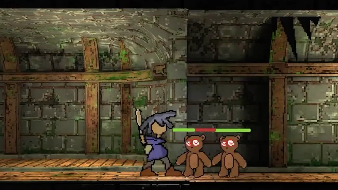 House of Bloodknots video game still of character fighting enemy bears