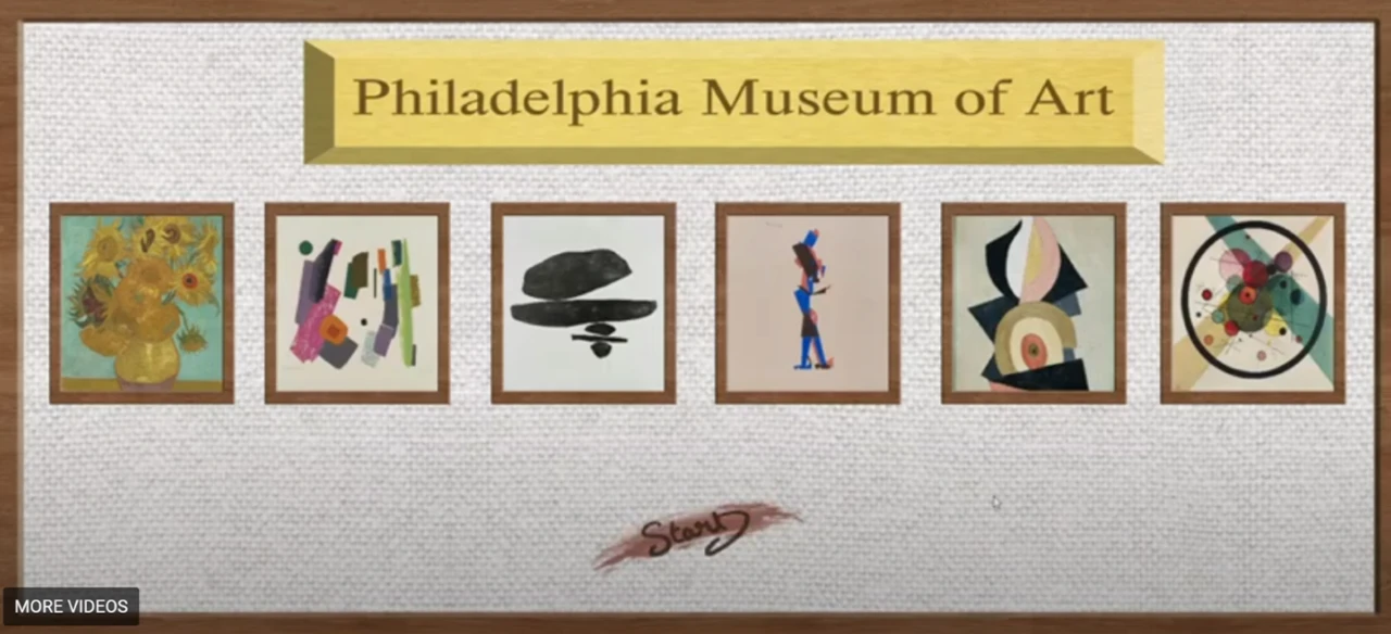 Start screen for Philadelphia Museum of Art game.