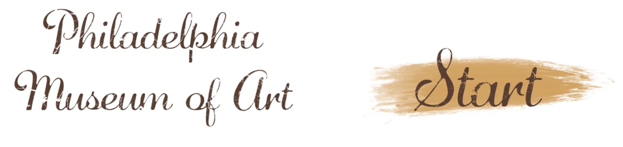 Final fonts and colors used for the Philadelphia Museum of Art start screen.