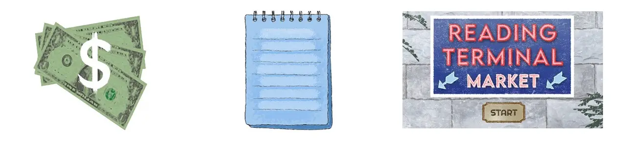 Assets changed in the Reading Terminal Market game to optimize user experience.