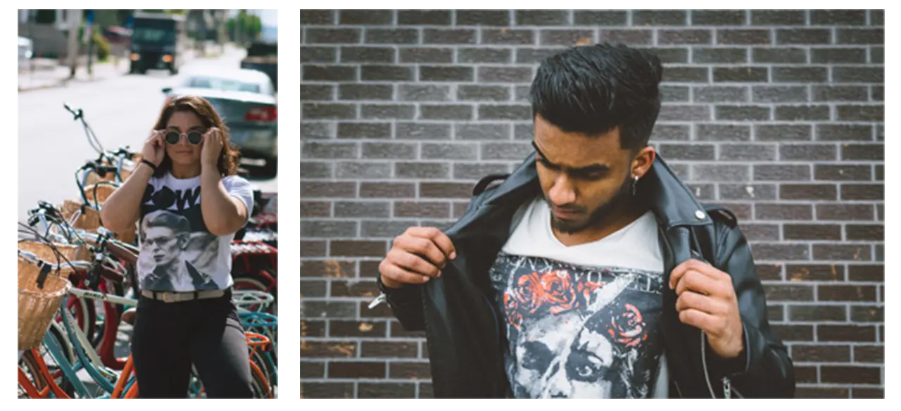 Pictures of two people representing fans of punk music.