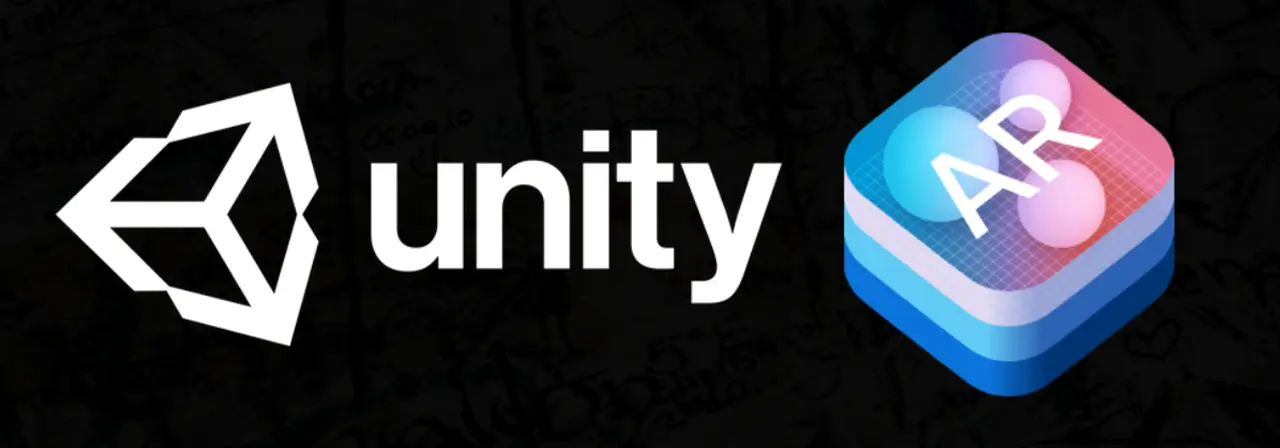 Logos of Unity game engine and Apple ARkit.