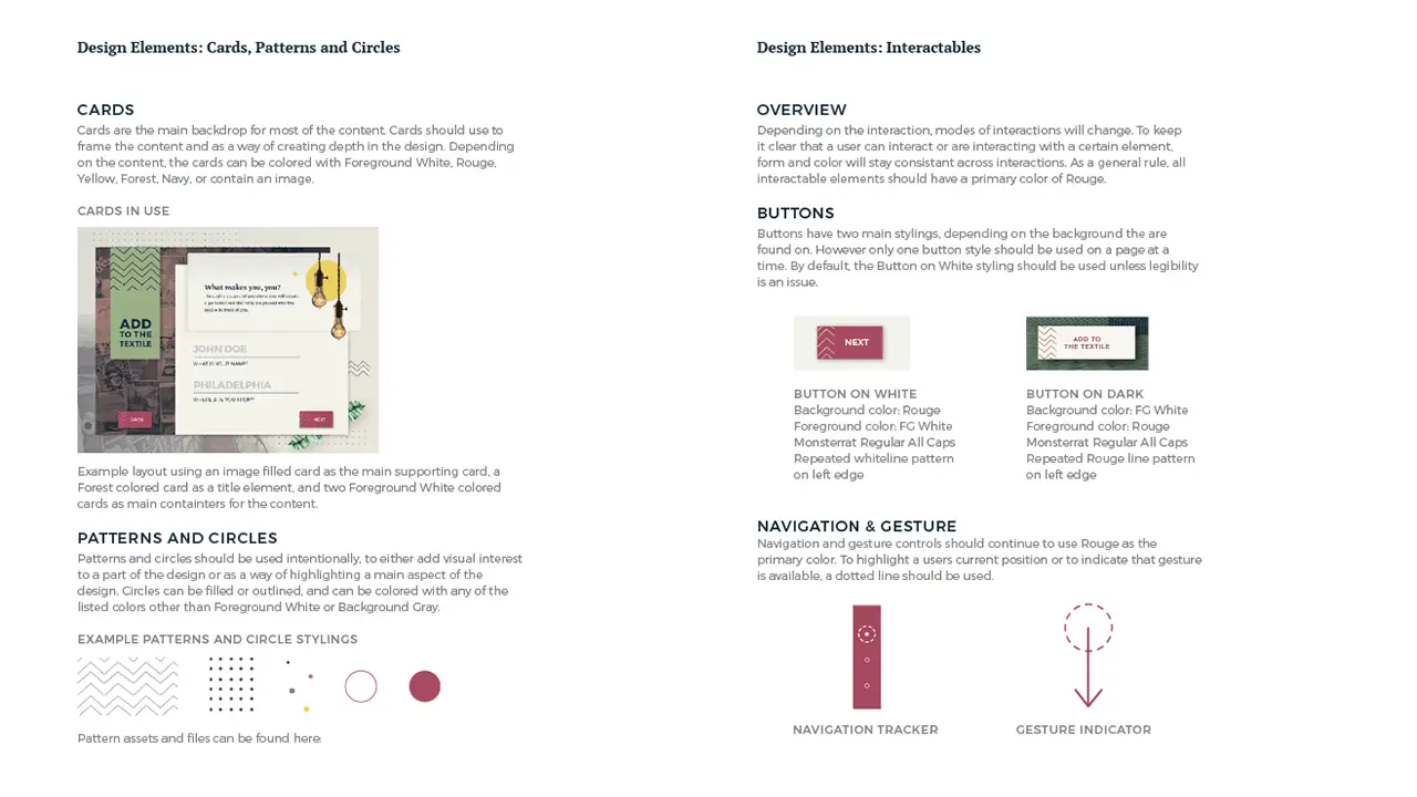 Design elements used in the Coalescence exhibit.