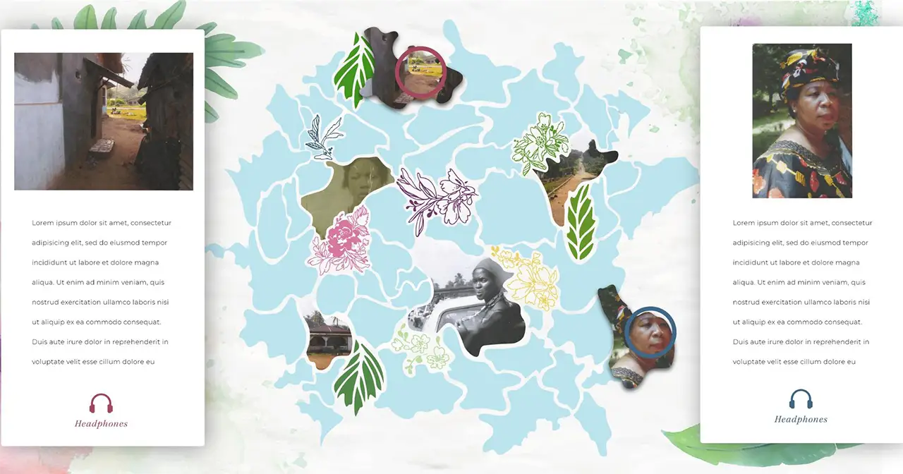 Initial design of the gallery after the interaction prototype.