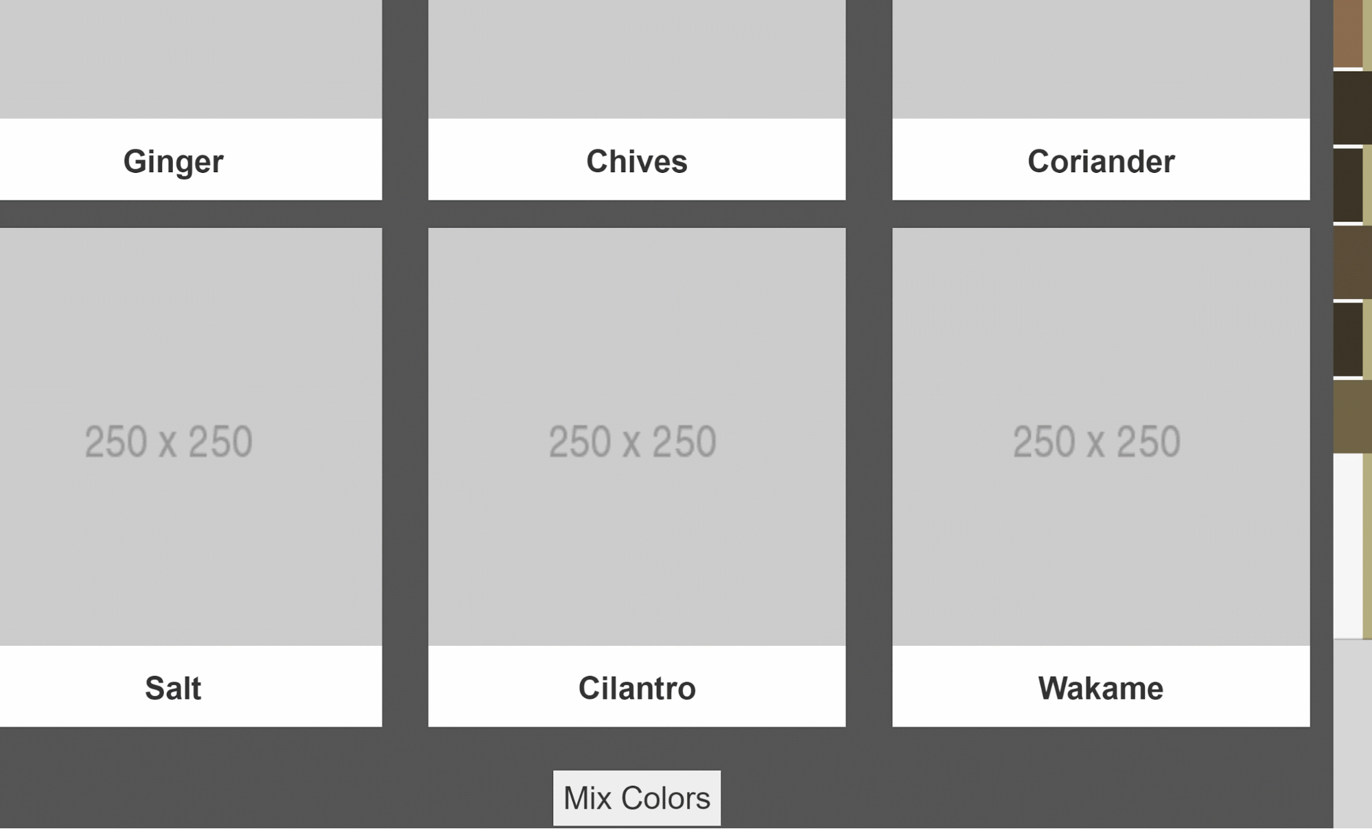 Initial prototype of energy table where each input has a designated color.