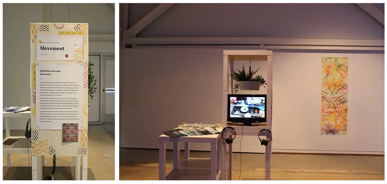 Final setup of 'The Movement' booth at the Coalescence exhibit.