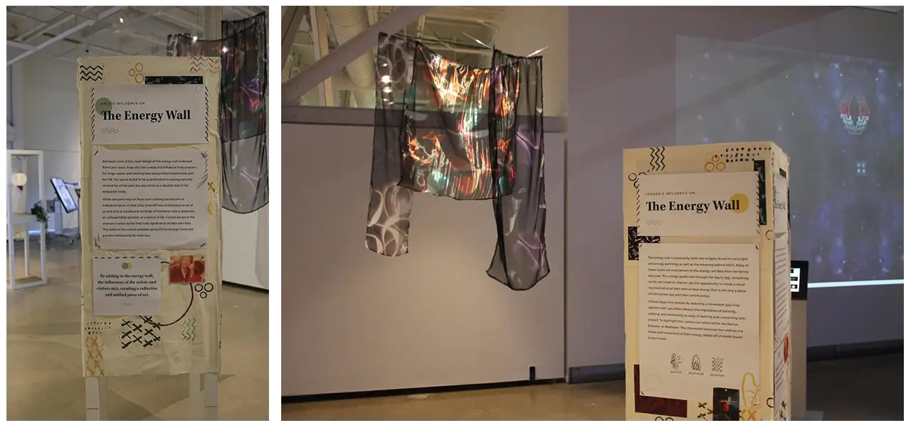 Final setup of 'The Energy Wall' booth at the Coalescence exhibit.