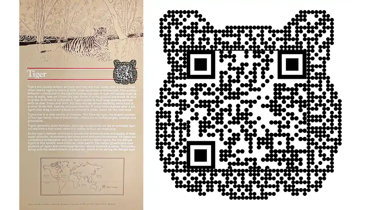QR code and what the QR code would look like on an exhibit description.