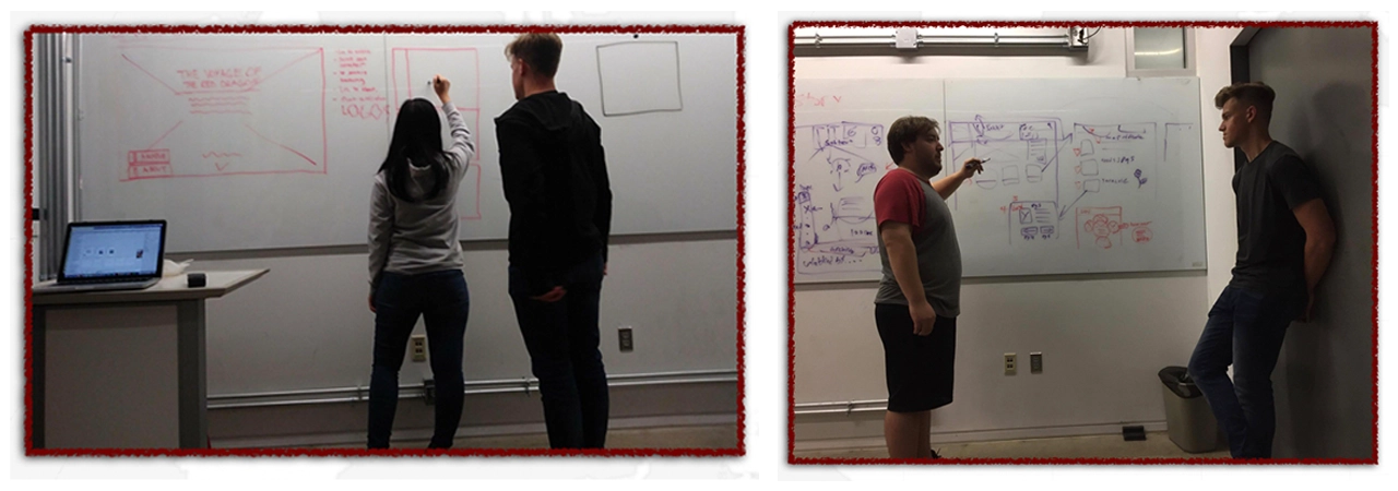 Red Dragon team coming up with ideas for what the project should include.