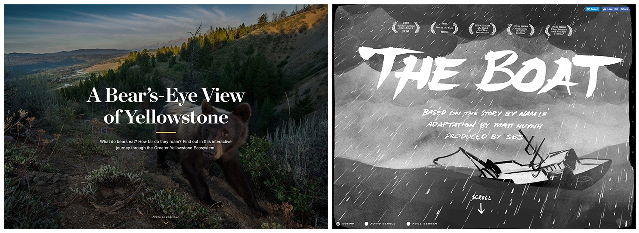 Homepage of 'Bear’s Eye View of Yellowstone' and 'The Boat,' which inspired the Red Dragon website.