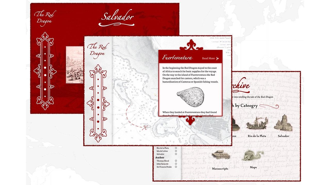 Redesign of Red Dragon webpages, focusing more on a sketchy black and white style.