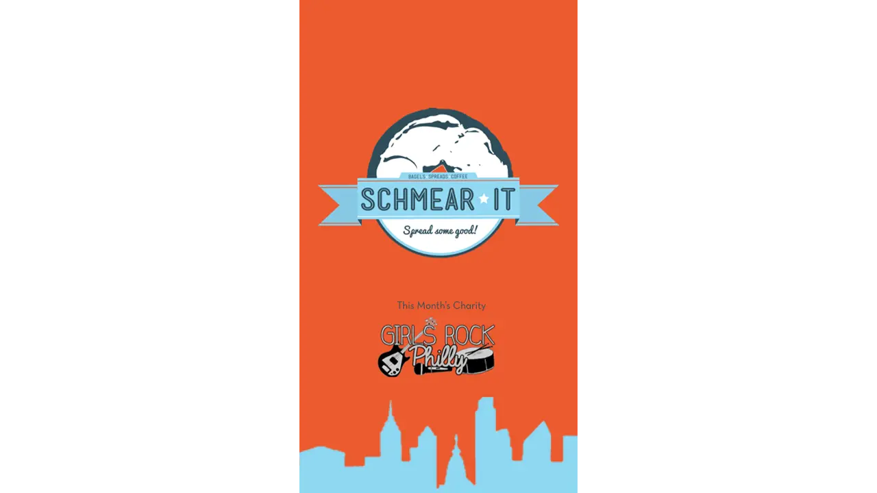 Startup screen on the Schmear It app.