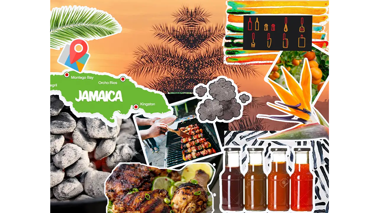 Collage of images that inspired the aesthetic of the app.