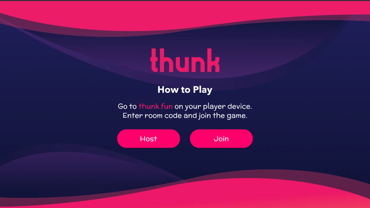 Thunk game start screen