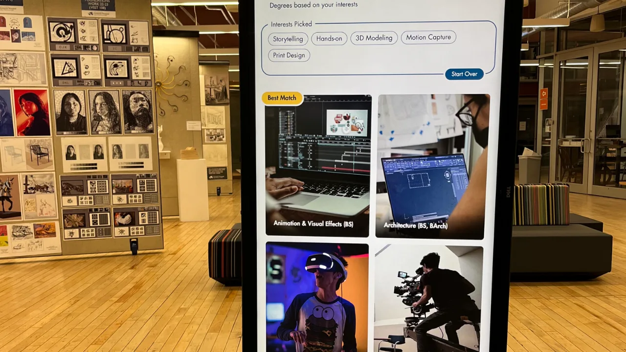 URBN Center Lobby displaying the Westphal Key touchscreen